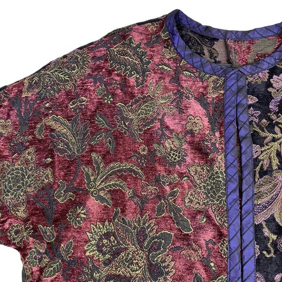 Mary Lynn O'Shea Sz M Art To Wear Handmade Floral Woven Tapestry Jacket Blazer - Picture 12 of 16